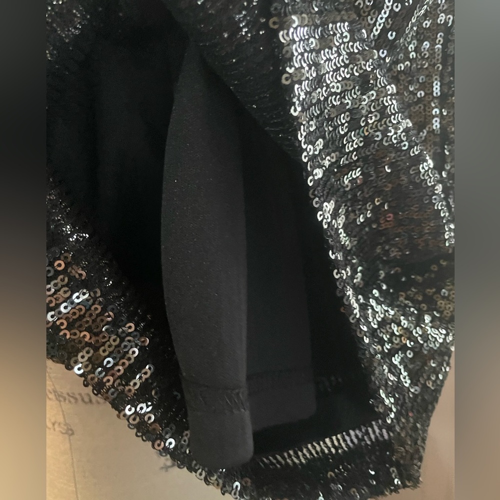 Steve Madden  Black sequined Top  size‎ Medium New Grunge Festival Night out - Picture 6 of 8